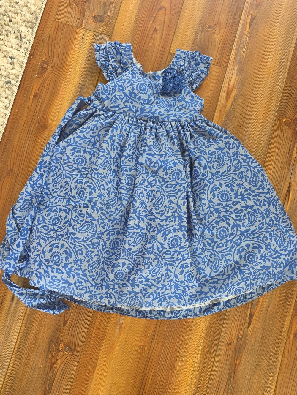 Laura Ashley Blue Floral Fit-and-Flare Girls' Dress